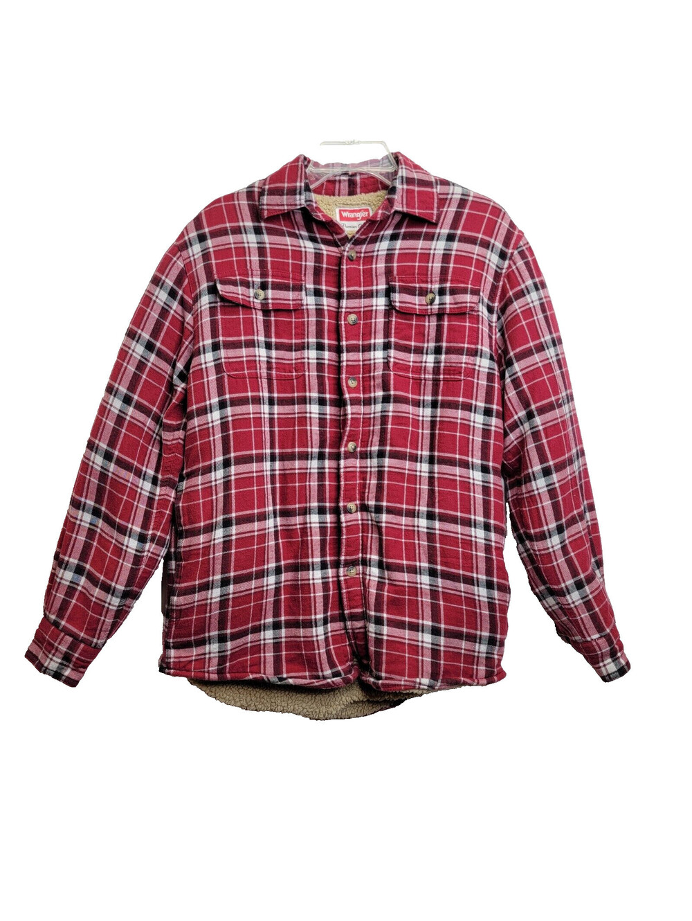 Wrangler Fleece/Sherpa Lined Men's Flannel Shirt/Jacket Size Small Plaid